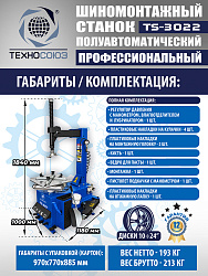 Комплект TS-3022 Шиномонтажный станок+TS-500 Балансировочный стенд  